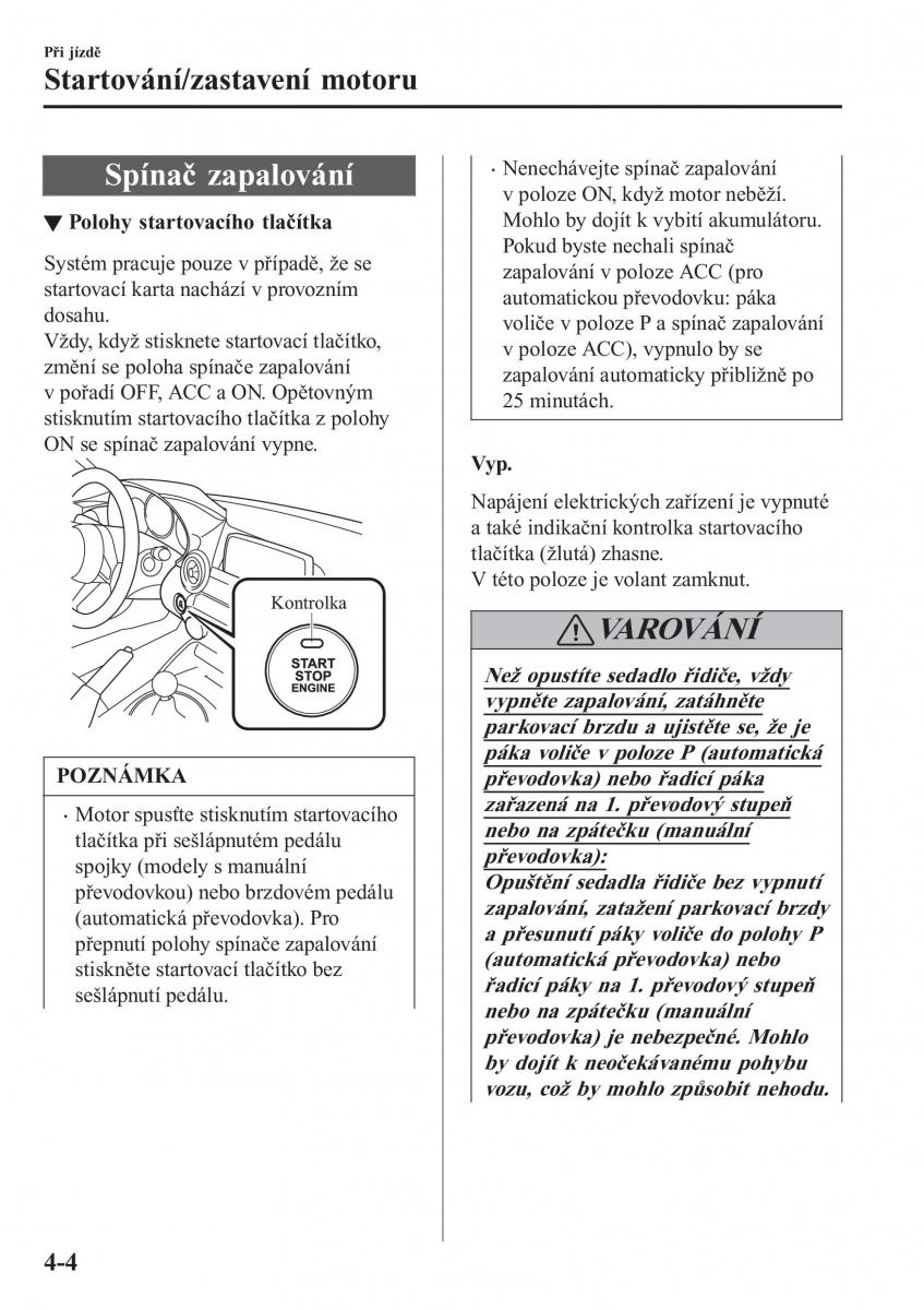 Mazda MX 5 Miata ND IV 4 navod k obsludze / page 137