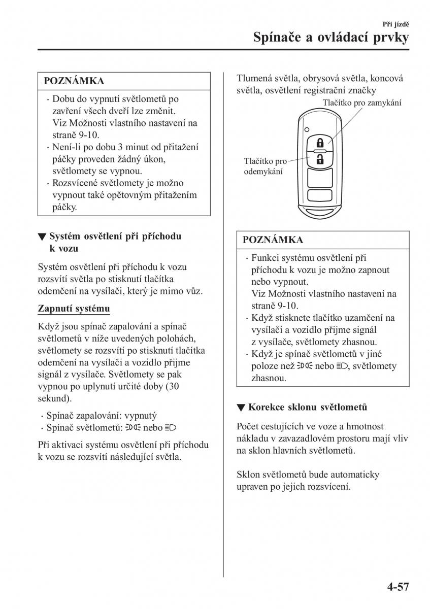 Mazda MX 5 Miata ND IV 4 navod k obsludze / page 190