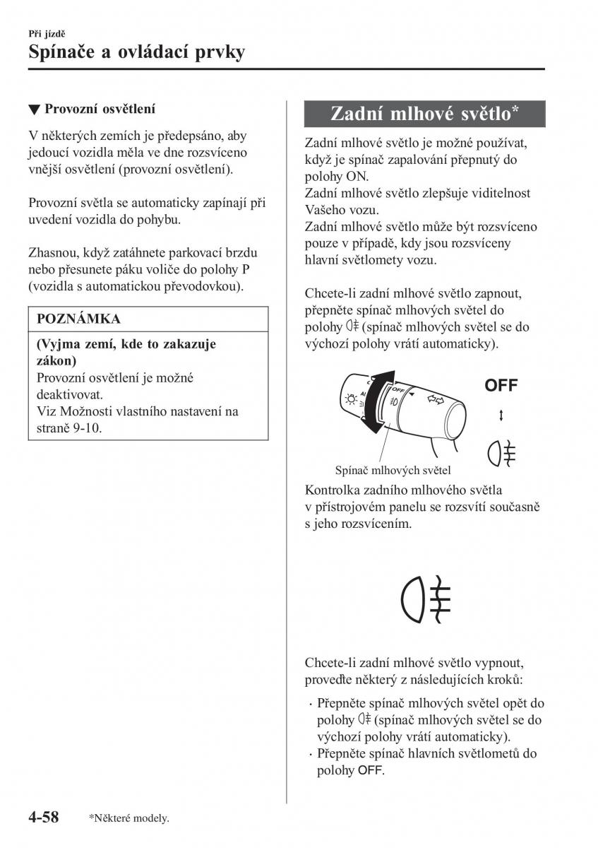 Mazda MX 5 Miata ND IV 4 navod k obsludze / page 191