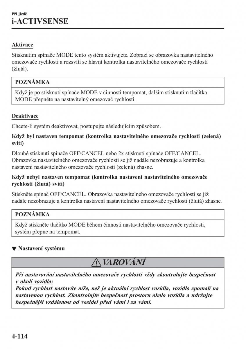 Mazda MX 5 Miata ND IV 4 navod k obsludze / page 247