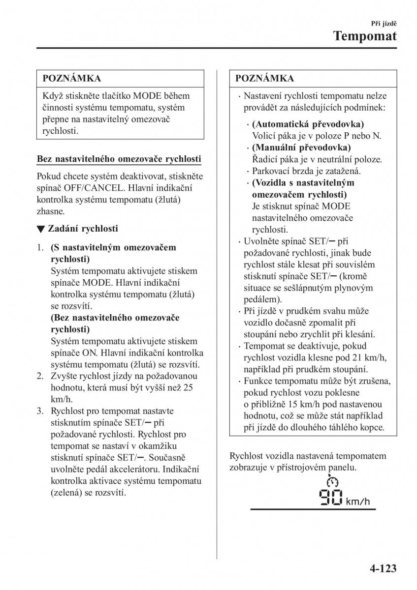 Mazda MX 5 Miata ND IV 4 navod k obsludze / page 256