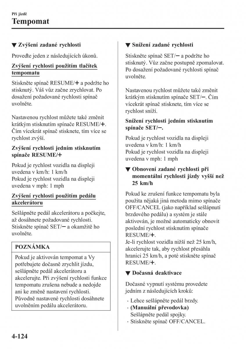 Mazda MX 5 Miata ND IV 4 navod k obsludze / page 257