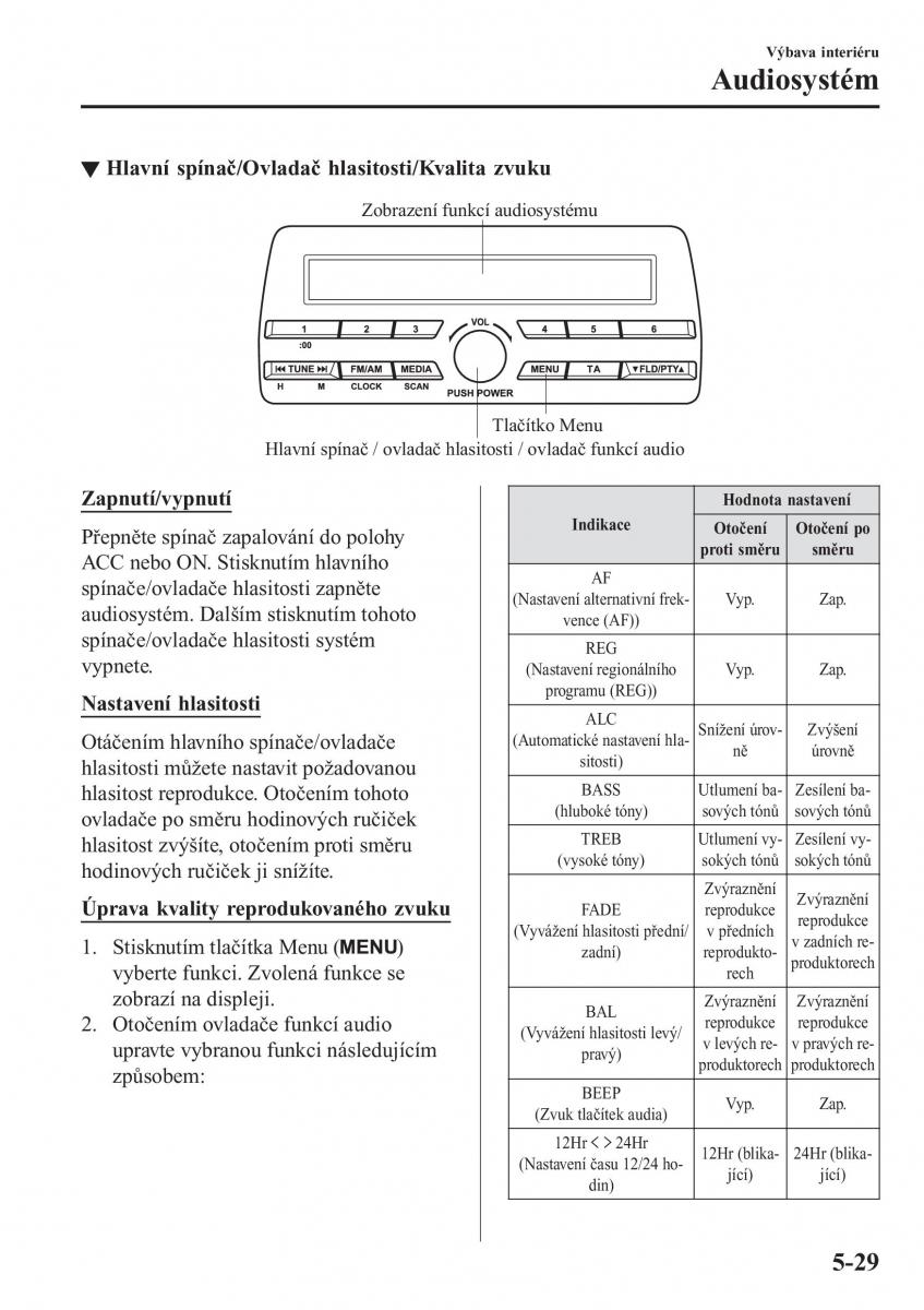 Mazda MX 5 Miata ND IV 4 navod k obsludze / page 300