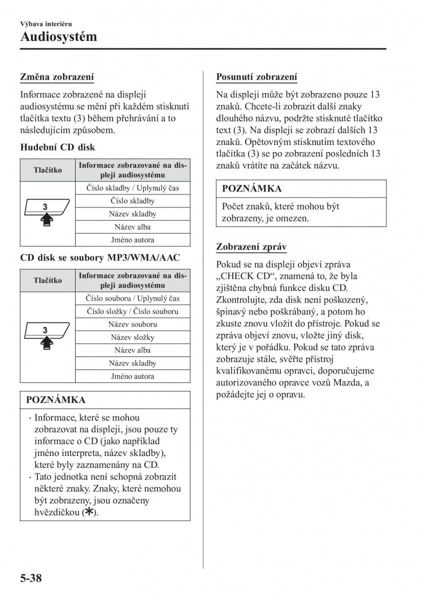 Mazda MX 5 Miata ND IV 4 navod k obsludze / page 309