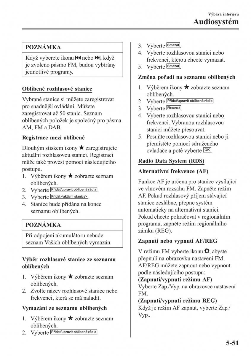 Mazda MX 5 Miata ND IV 4 navod k obsludze / page 322