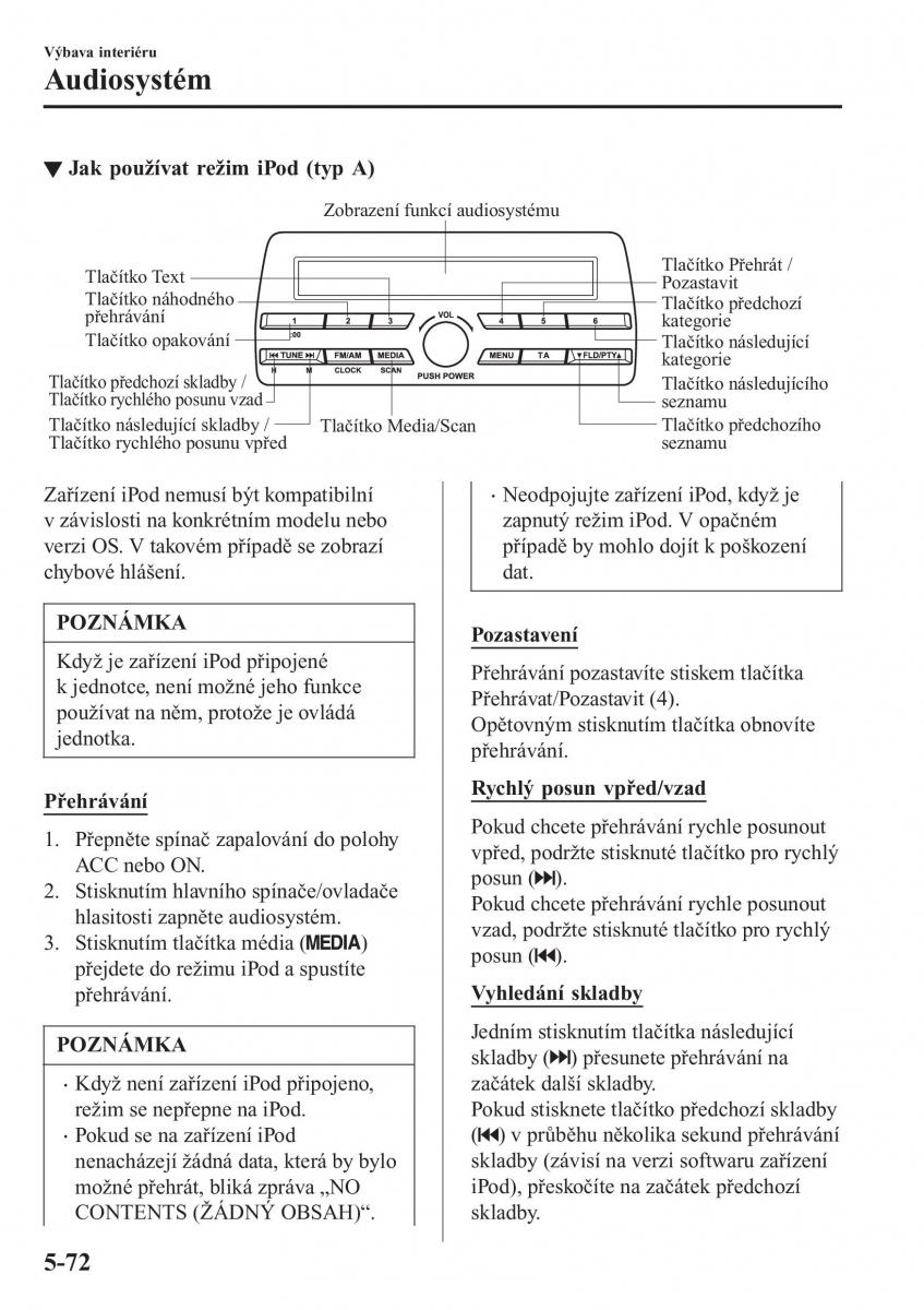 Mazda MX 5 Miata ND IV 4 navod k obsludze / page 343