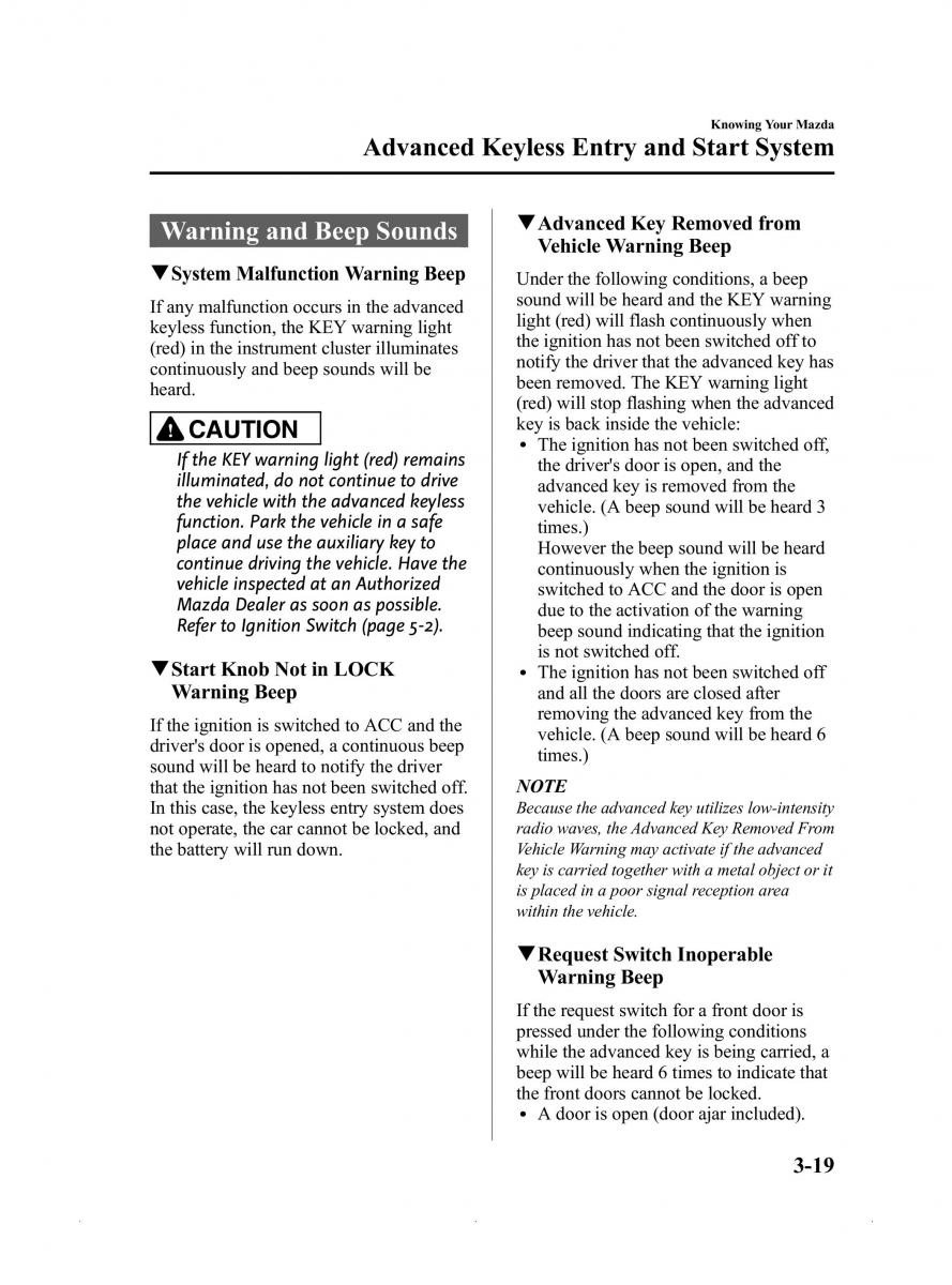 Mazda MX 5 Miata ND IV 4 owners manual / page 73