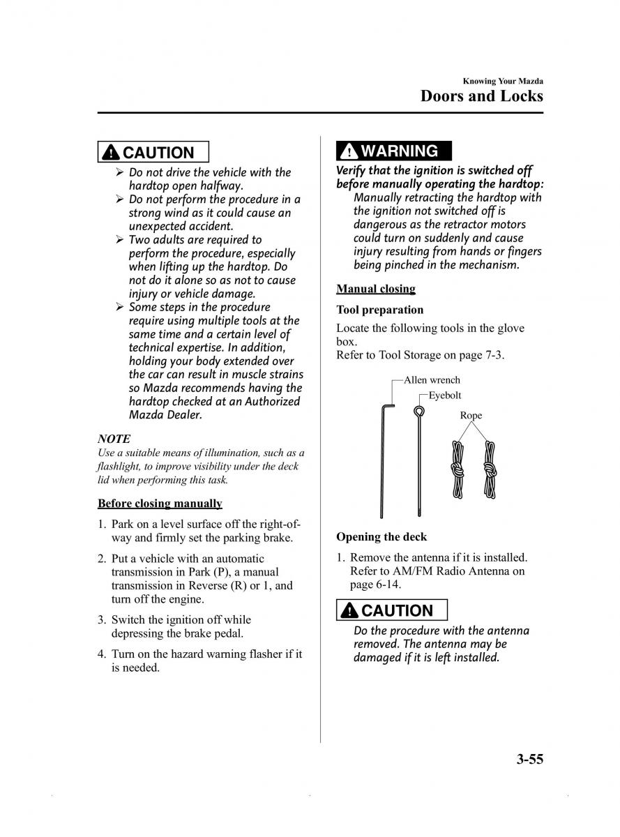 Mazda MX 5 Miata ND IV 4 owners manual / page 109