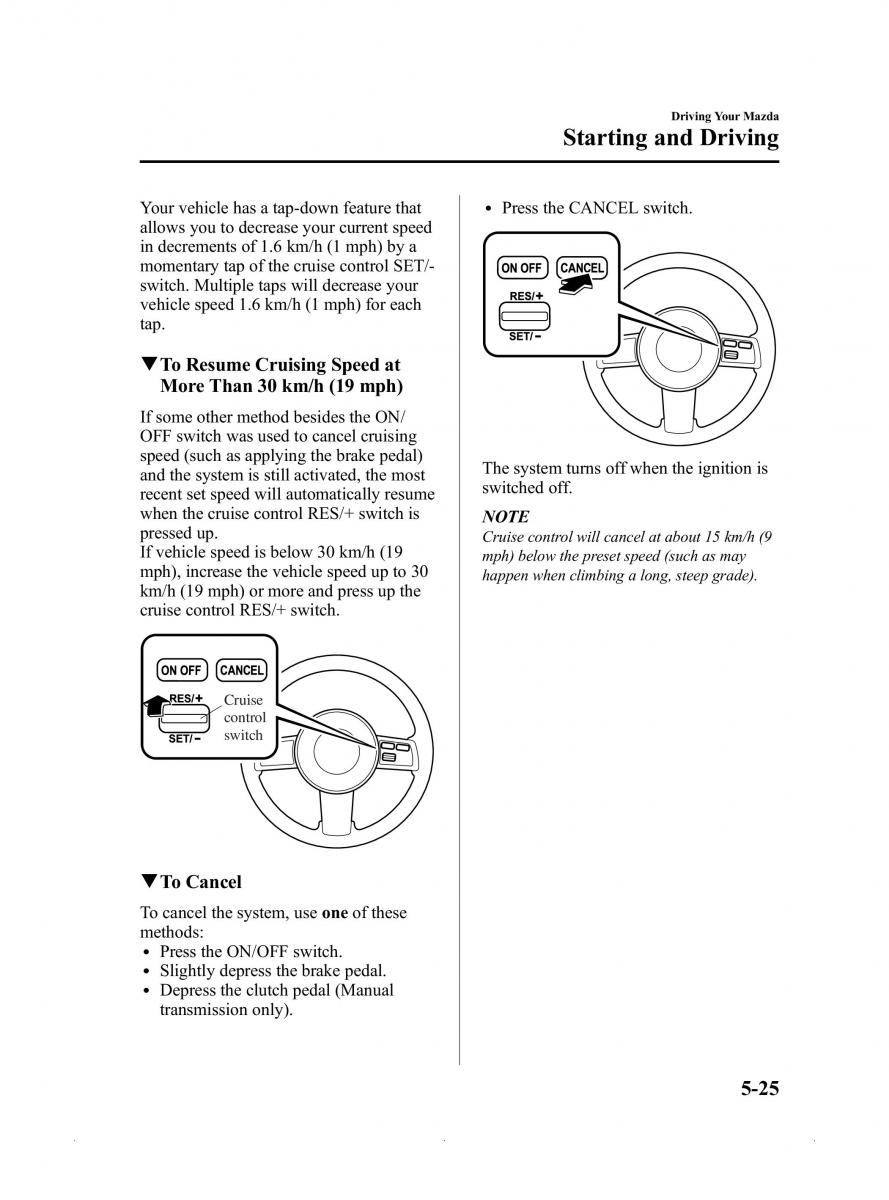 Mazda MX 5 Miata ND IV 4 owners manual / page 169