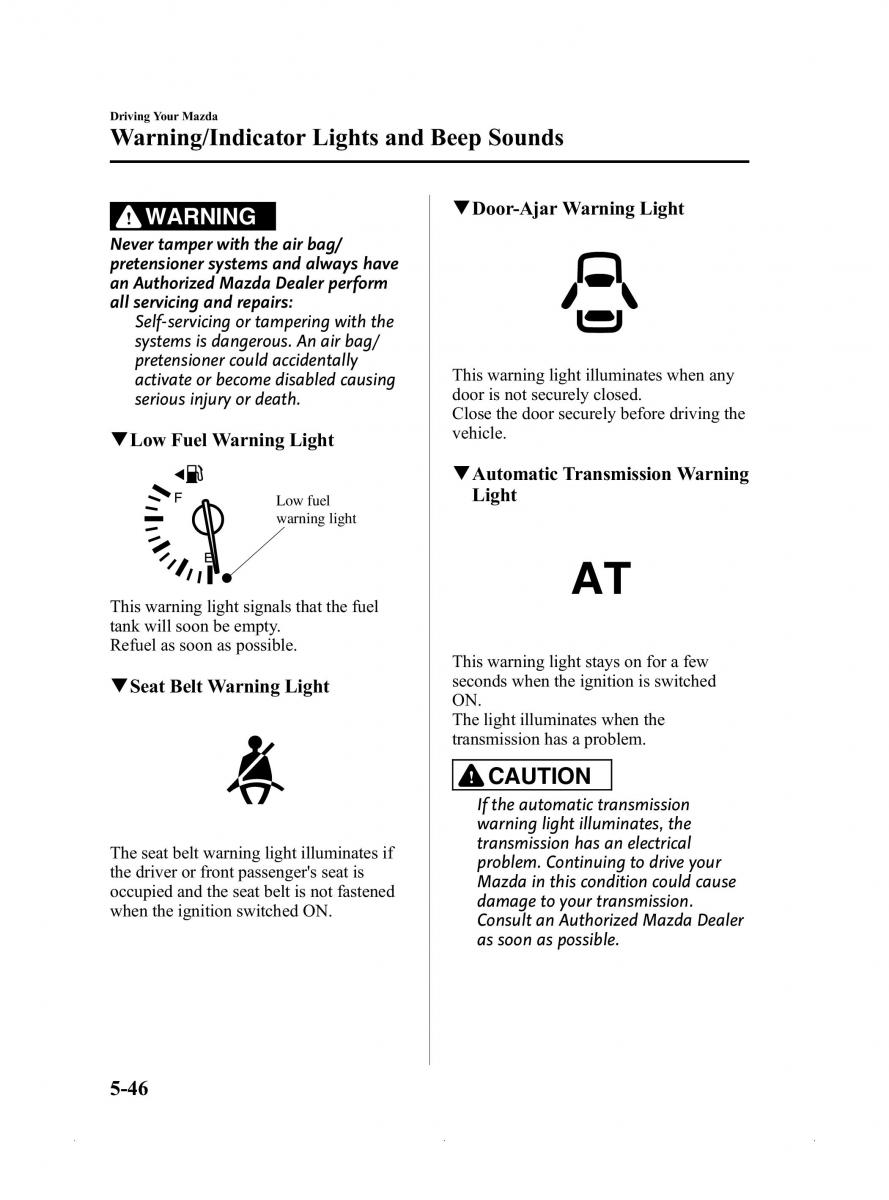 Mazda MX 5 Miata ND IV 4 owners manual / page 190