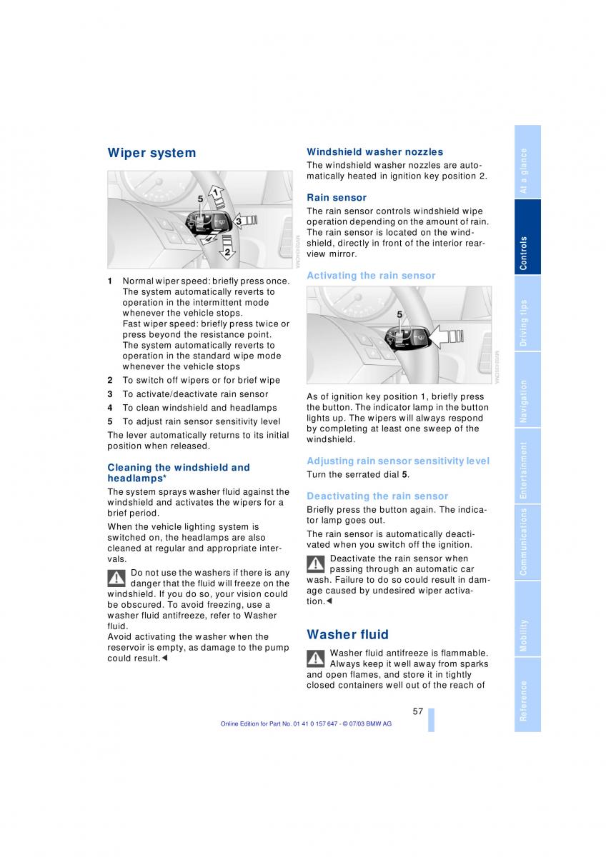 BMW 5 E60 E61 owners manual / page 59