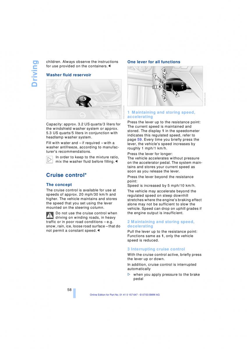 BMW 5 E60 E61 owners manual / page 60