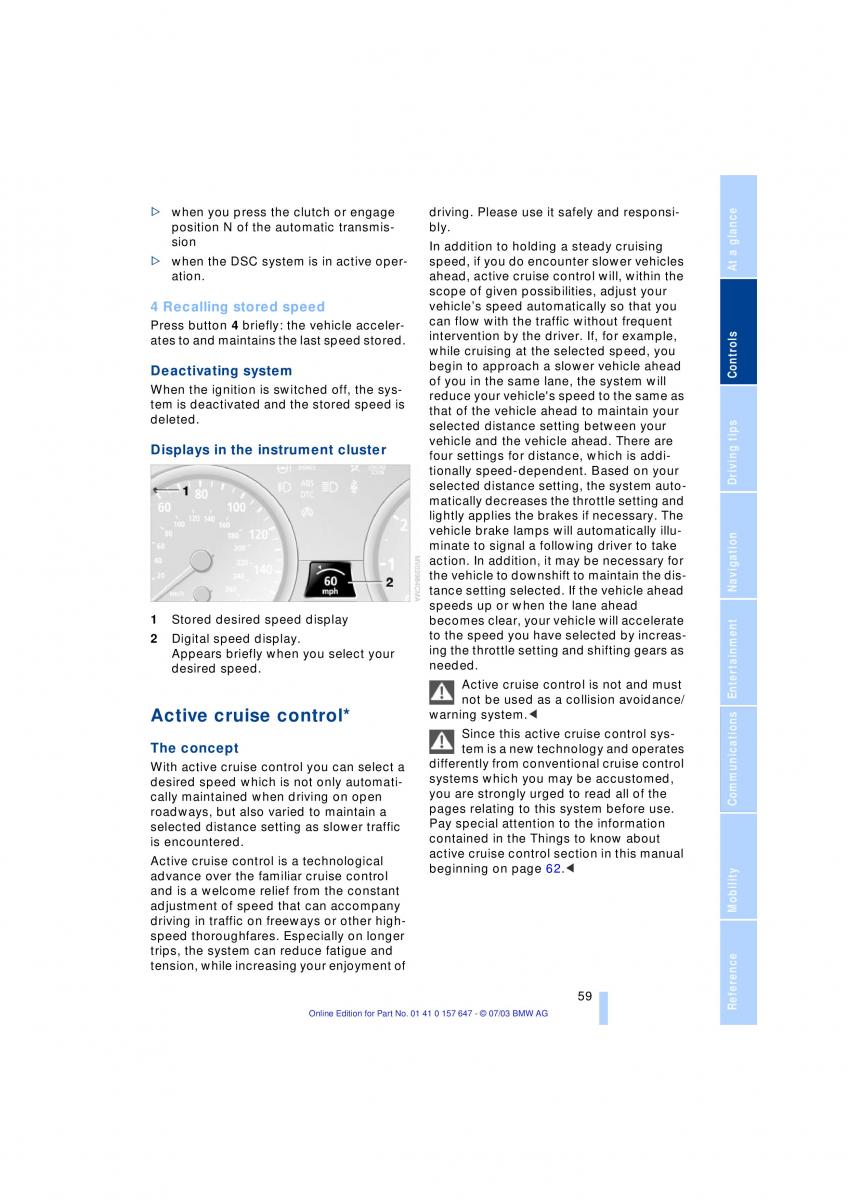 BMW 5 E60 E61 owners manual / page 61