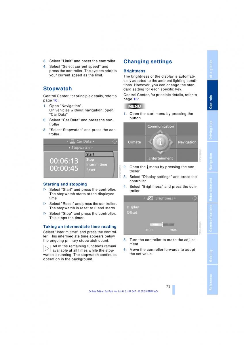 BMW 5 E60 E61 owners manual / page 75