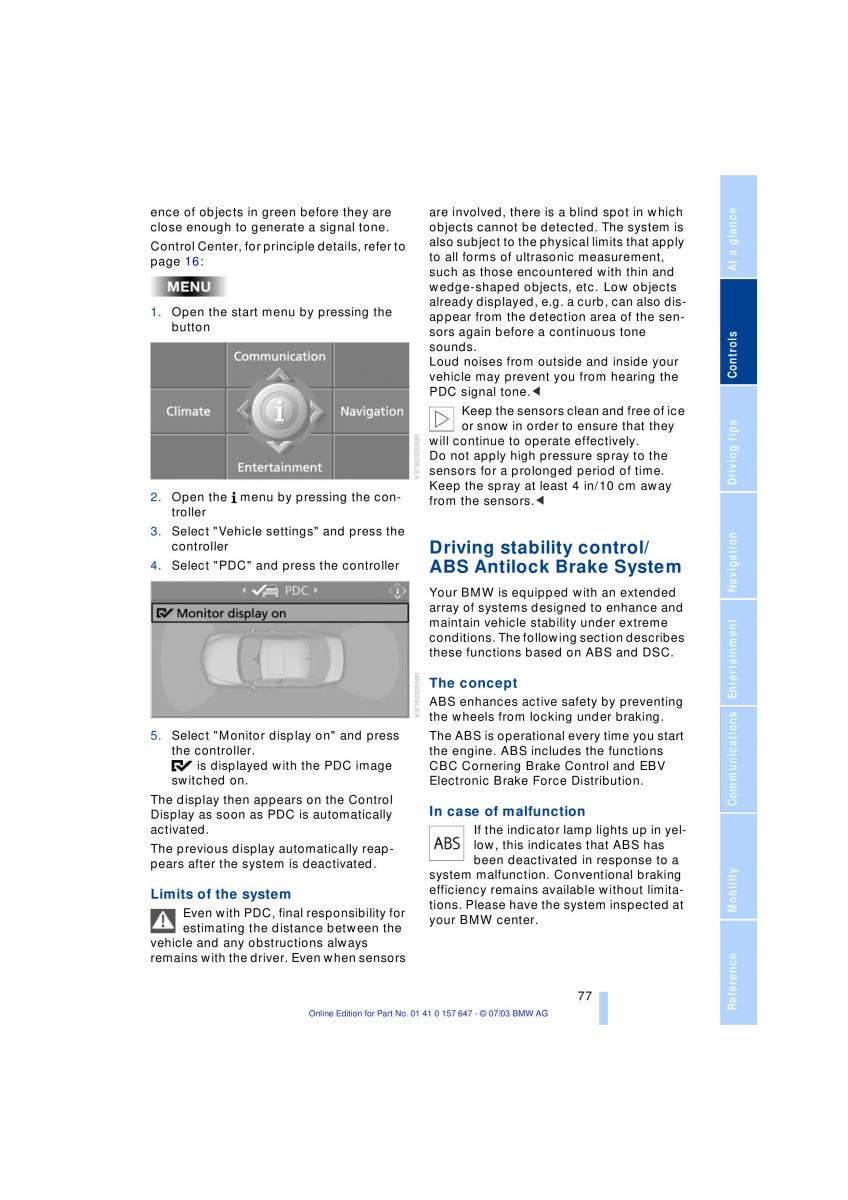 BMW 5 E60 E61 owners manual / page 79