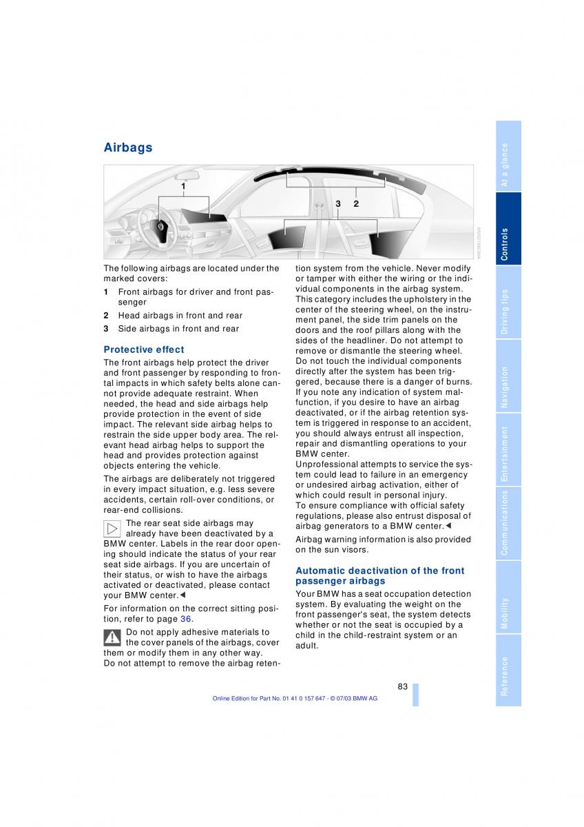 BMW 5 E60 E61 owners manual / page 85