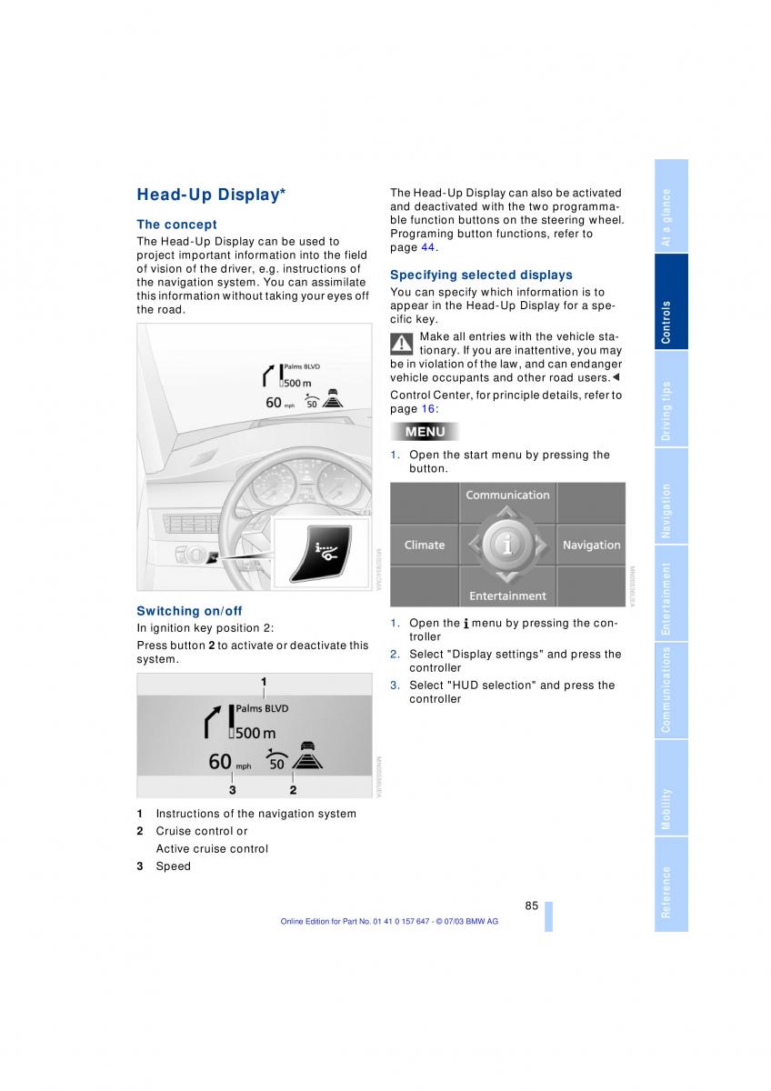 BMW 5 E60 E61 owners manual / page 87