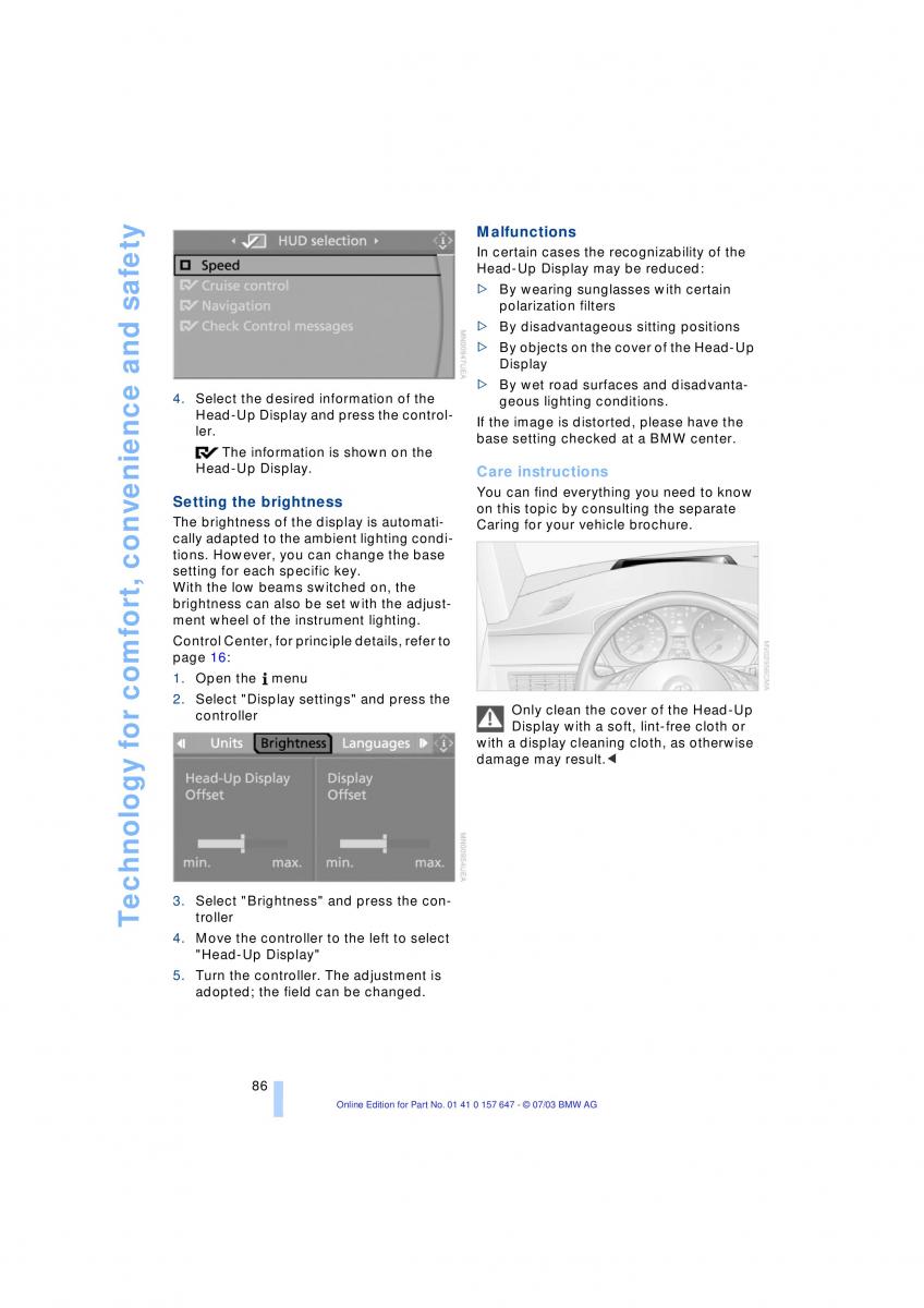 BMW 5 E60 E61 owners manual / page 88