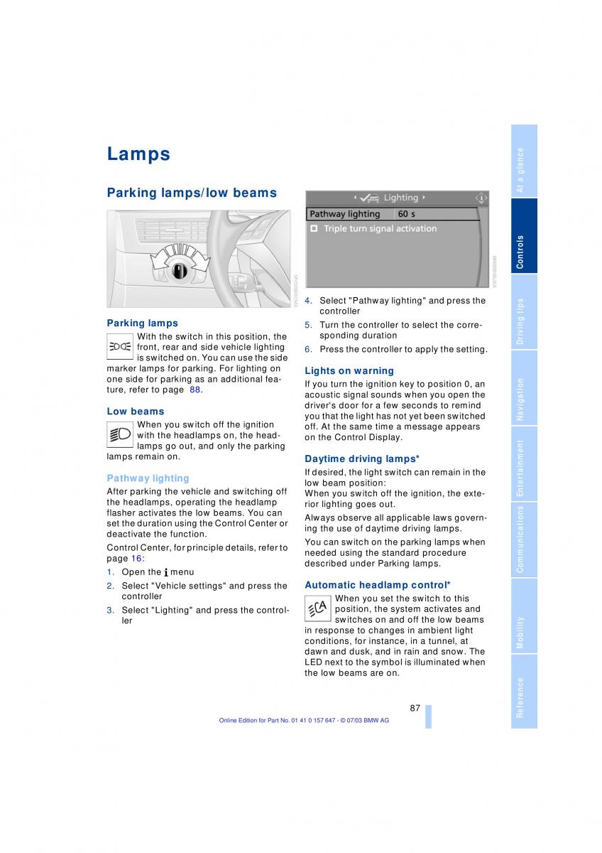 BMW 5 E60 E61 owners manual / page 89