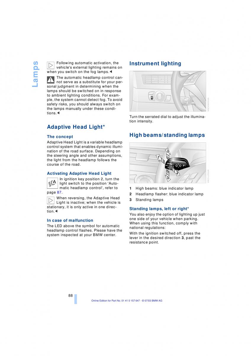 BMW 5 E60 E61 owners manual / page 90