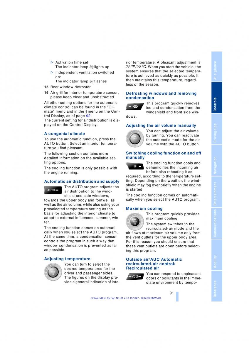 BMW 5 E60 E61 owners manual / page 93