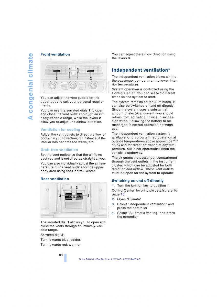 BMW 5 E60 E61 owners manual / page 96