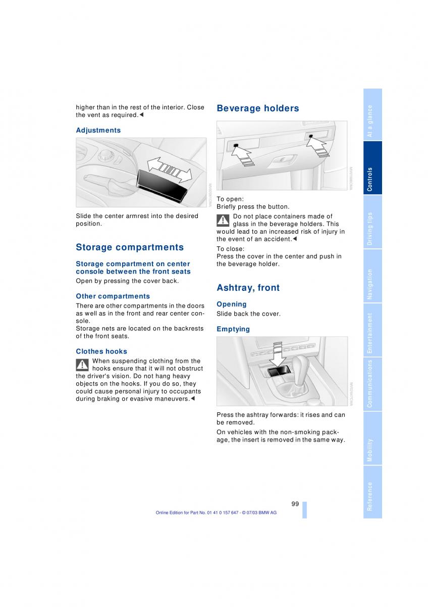 BMW 5 E60 E61 owners manual / page 101