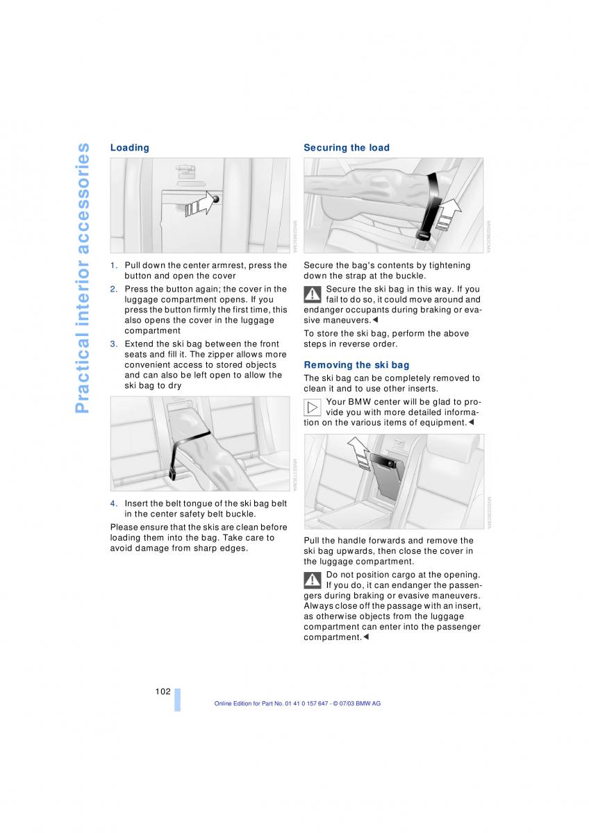 BMW 5 E60 E61 owners manual / page 104