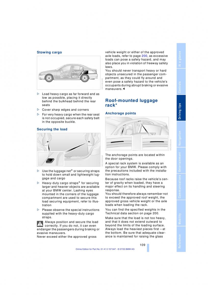 BMW 5 E60 E61 owners manual / page 111