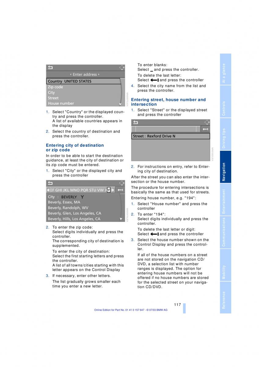 BMW 5 E60 E61 owners manual / page 119