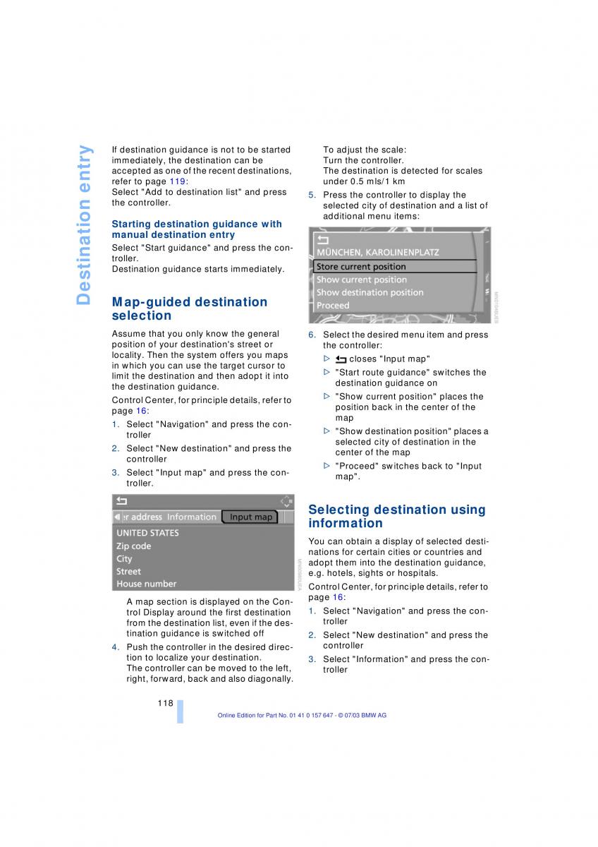 BMW 5 E60 E61 owners manual / page 120