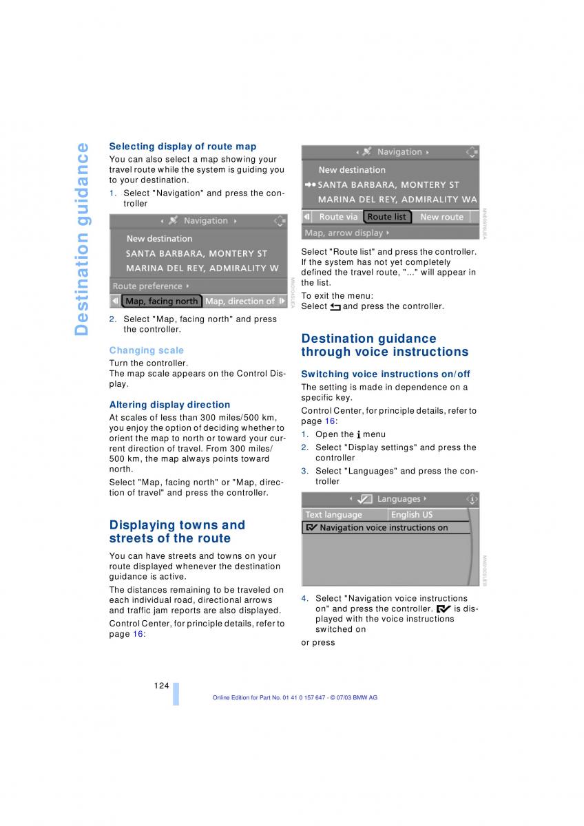 BMW 5 E60 E61 owners manual / page 126