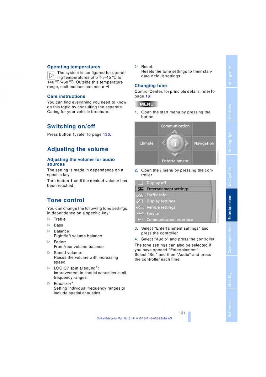 BMW 5 E60 E61 owners manual / page 133