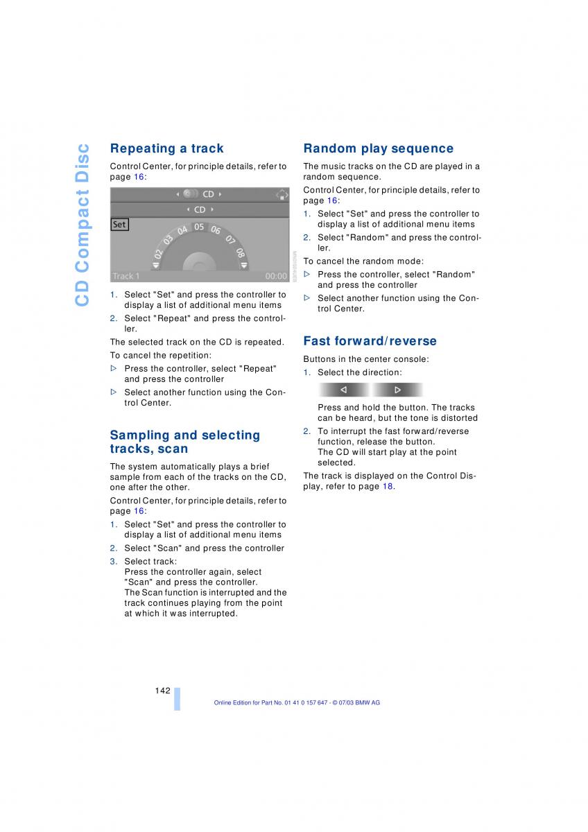 BMW 5 E60 E61 owners manual / page 144