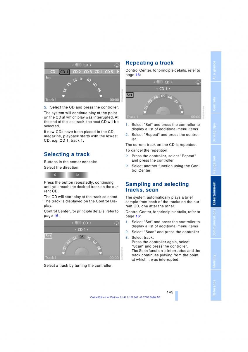 BMW 5 E60 E61 owners manual / page 147