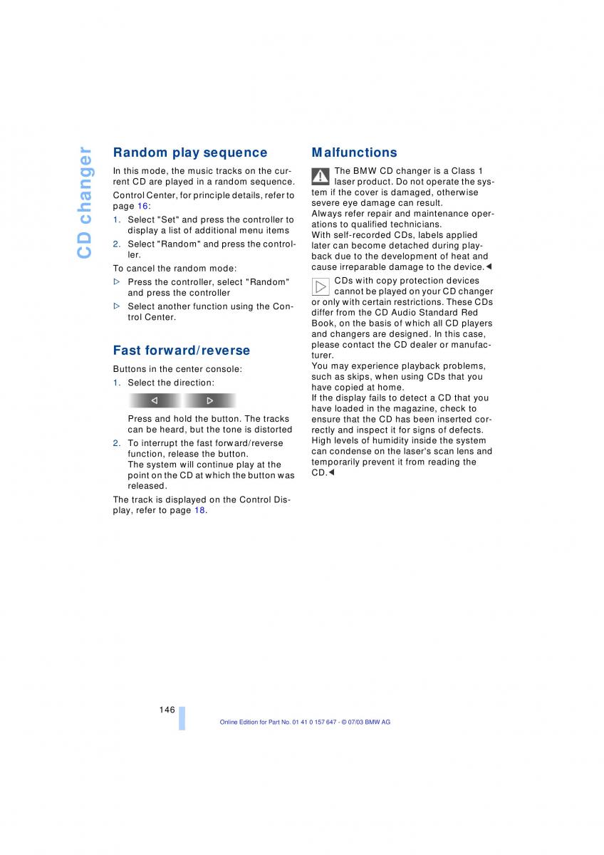 BMW 5 E60 E61 owners manual / page 148