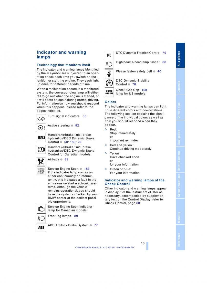 BMW 5 E60 E61 owners manual / page 15