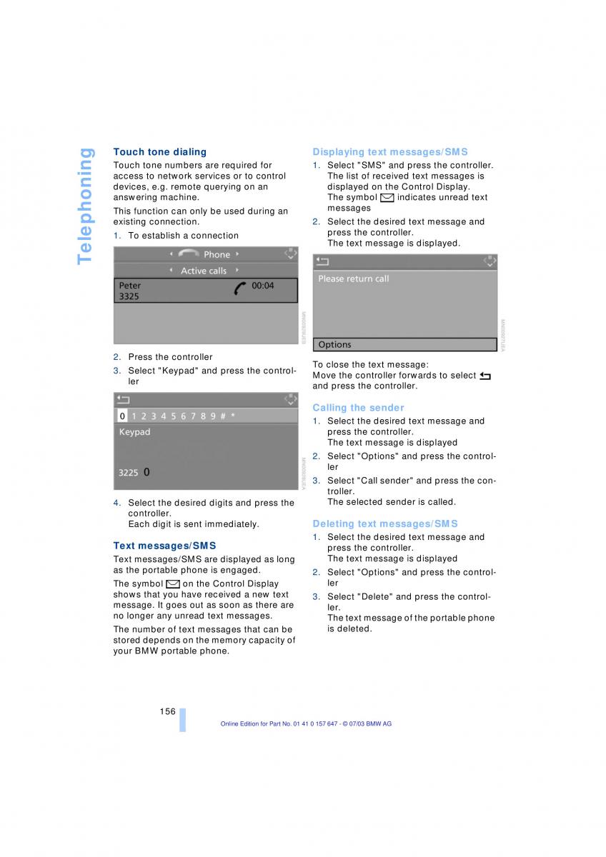 BMW 5 E60 E61 owners manual / page 158