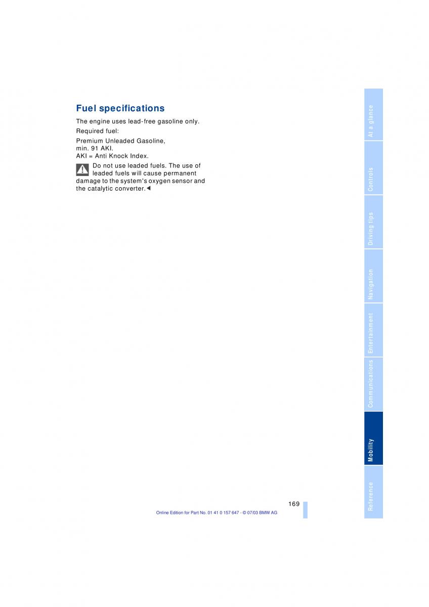 BMW 5 E60 E61 owners manual / page 171