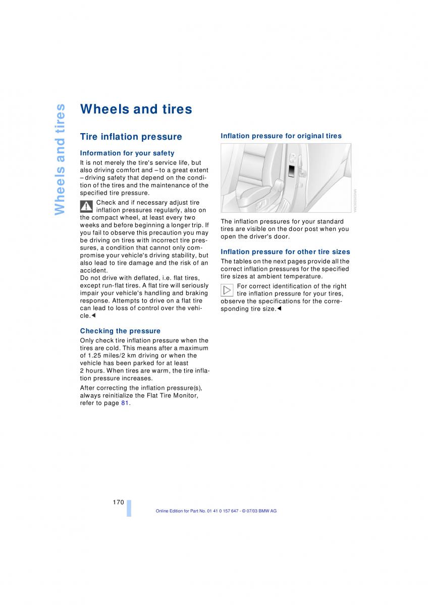 BMW 5 E60 E61 owners manual / page 172