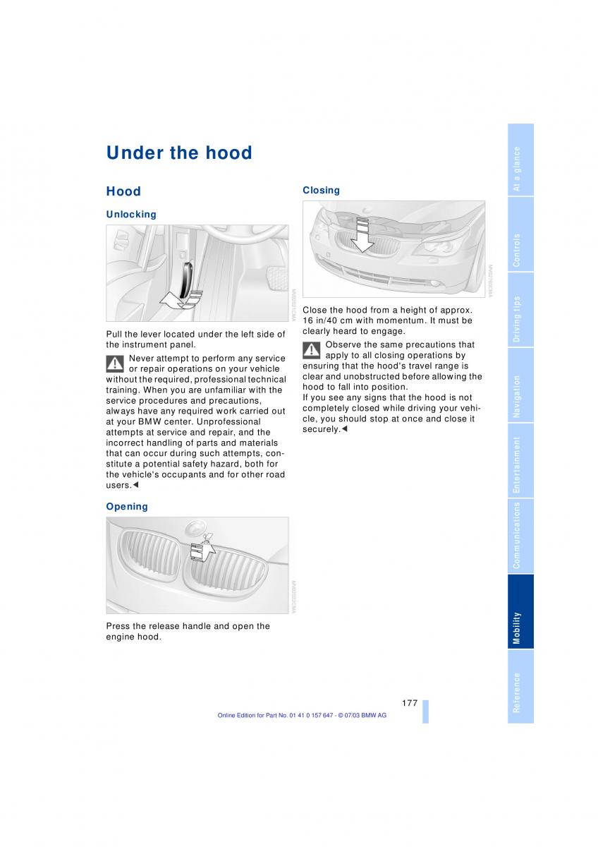 BMW 5 E60 E61 owners manual / page 179