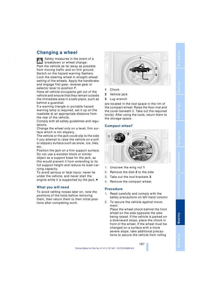 BMW 5 E60 E61 owners manual / page 189