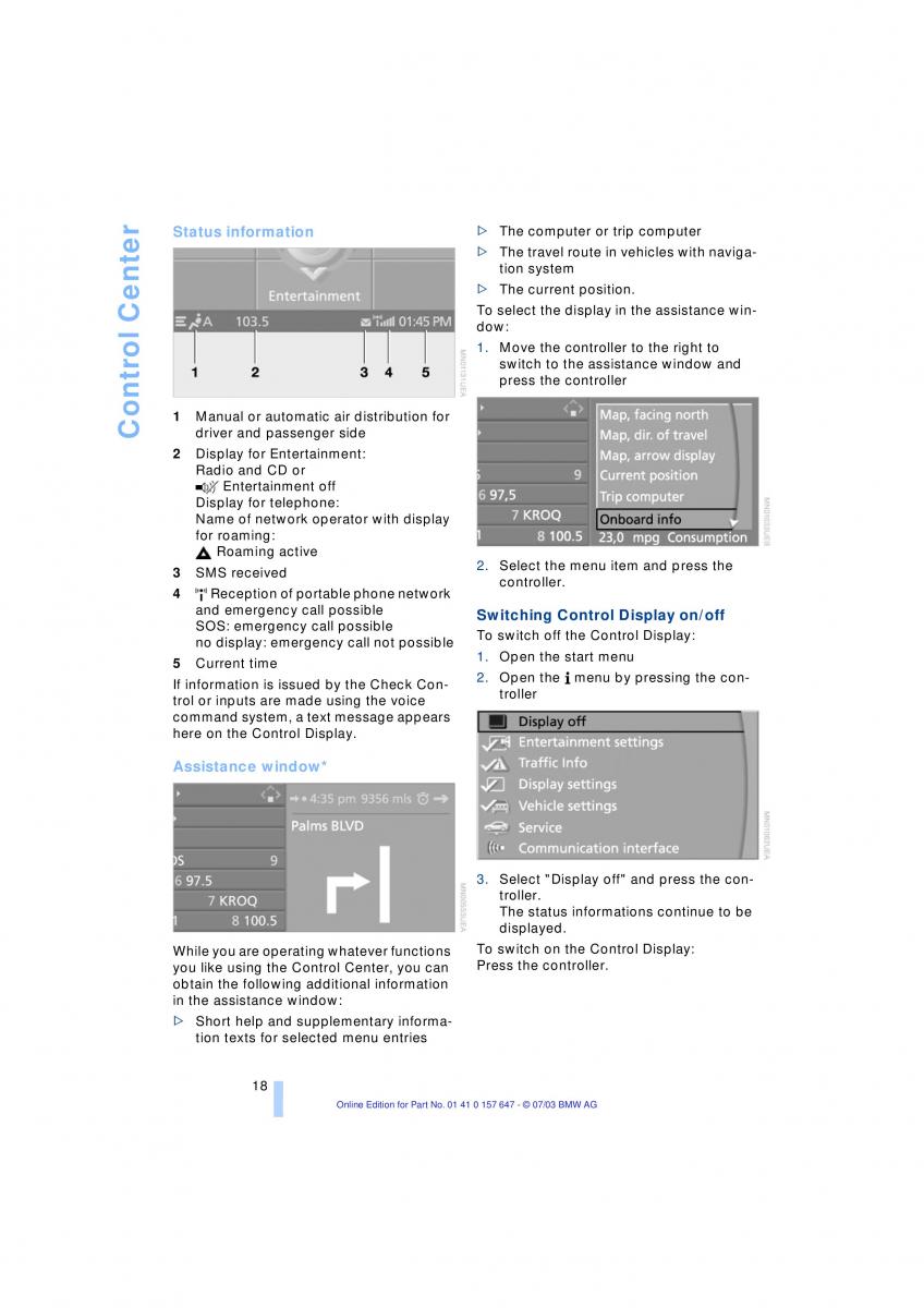 BMW 5 E60 E61 owners manual / page 20