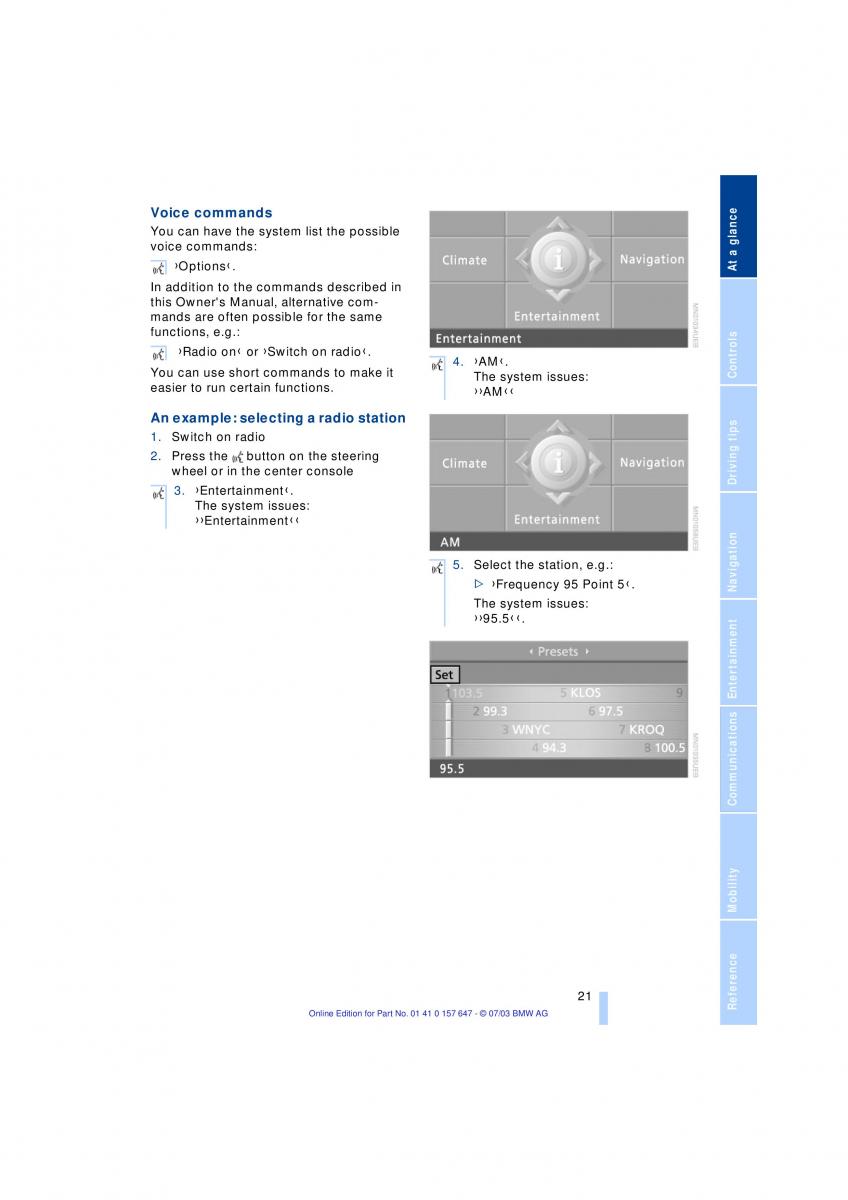 BMW 5 E60 E61 owners manual / page 23