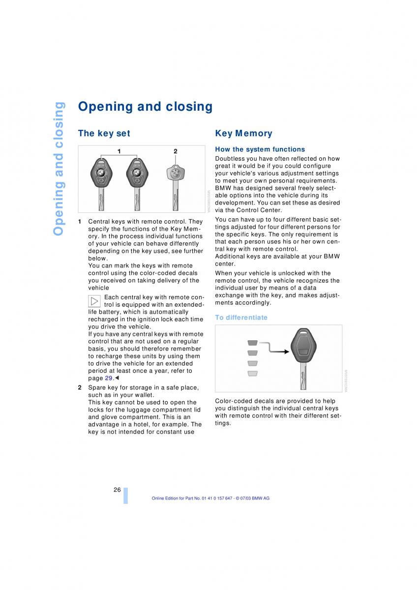 BMW 5 E60 E61 owners manual / page 28