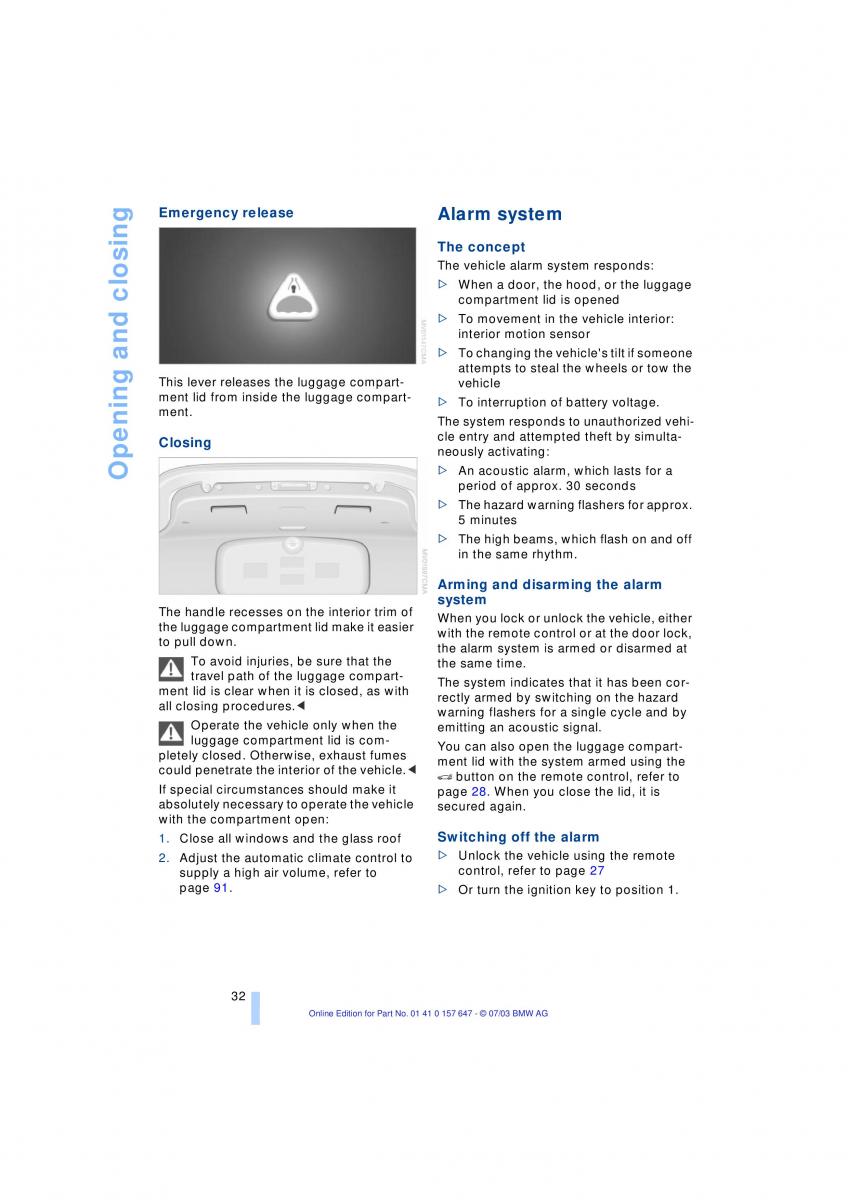 BMW 5 E60 E61 owners manual / page 34