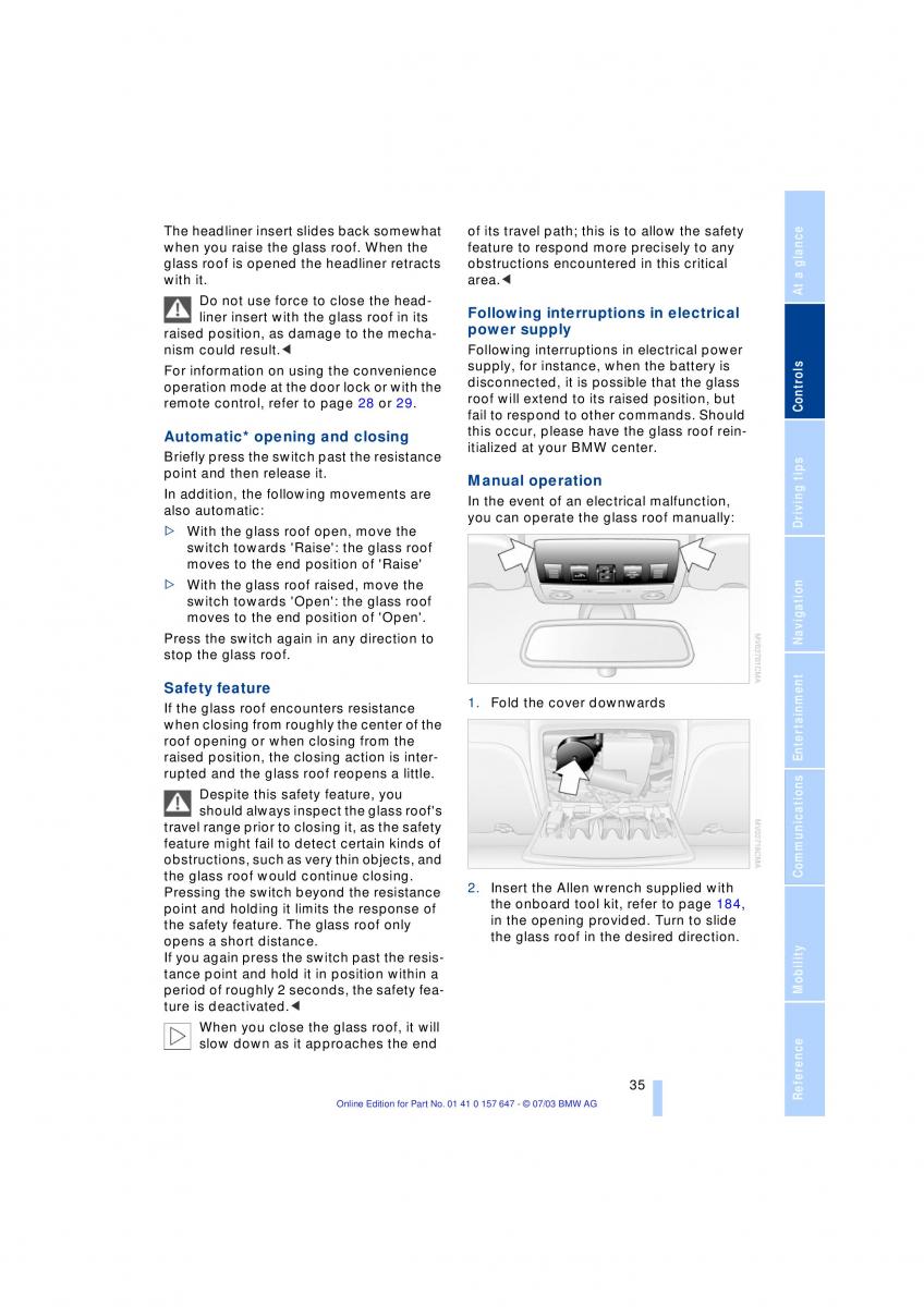 BMW 5 E60 E61 owners manual / page 37