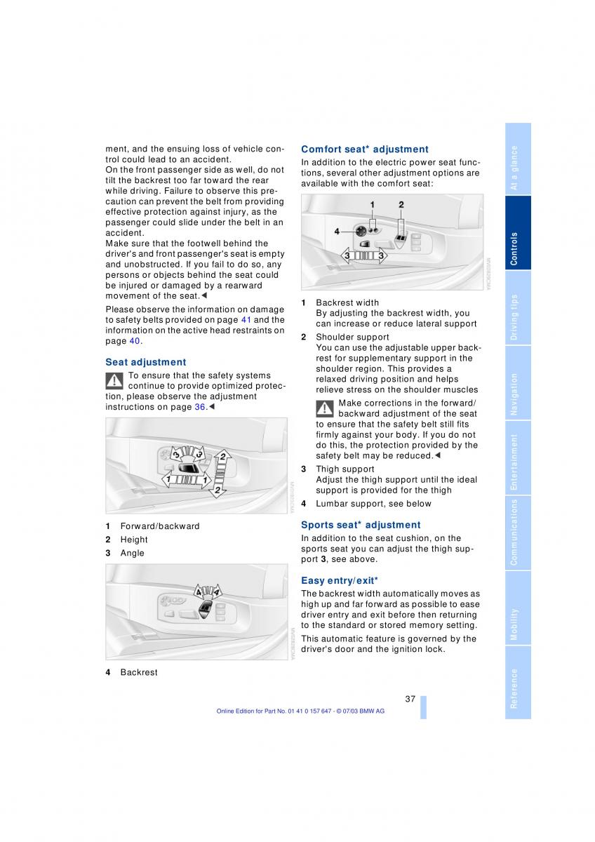 BMW 5 E60 E61 owners manual / page 39