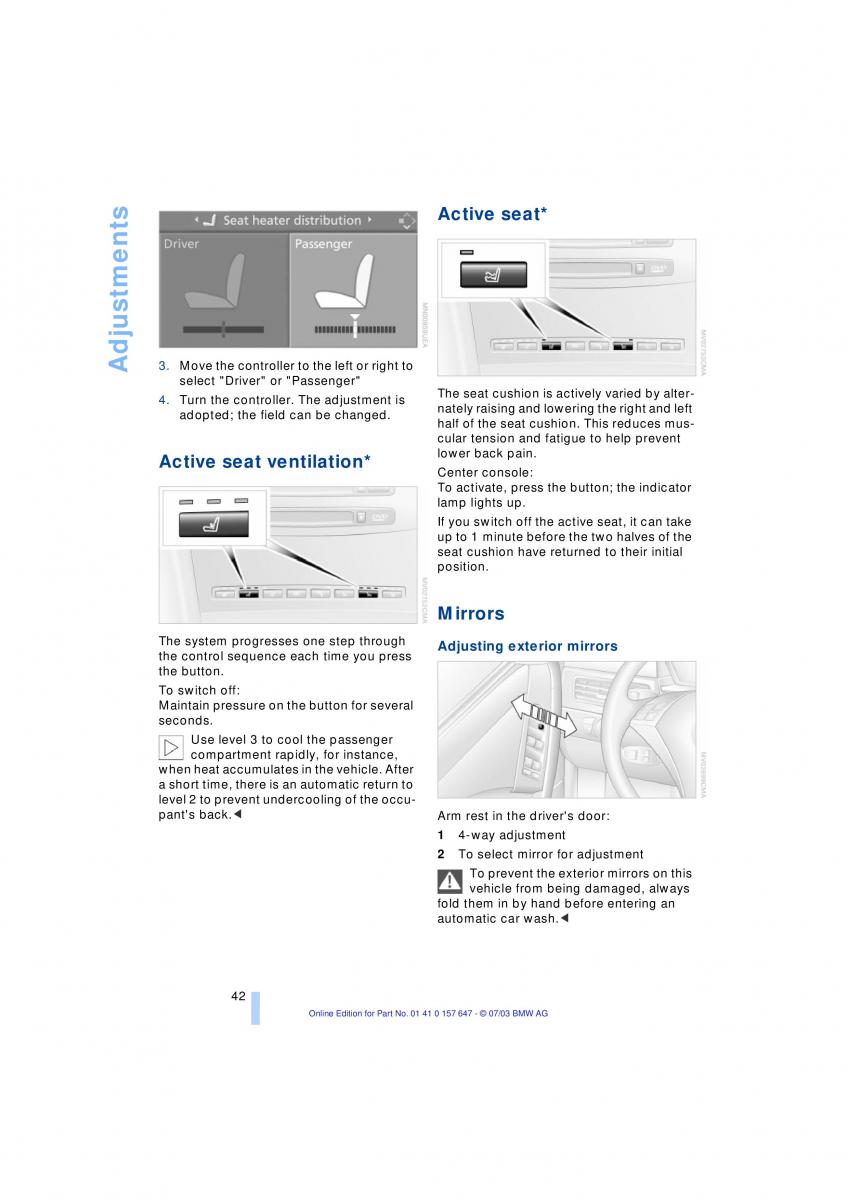 BMW 5 E60 E61 owners manual / page 44