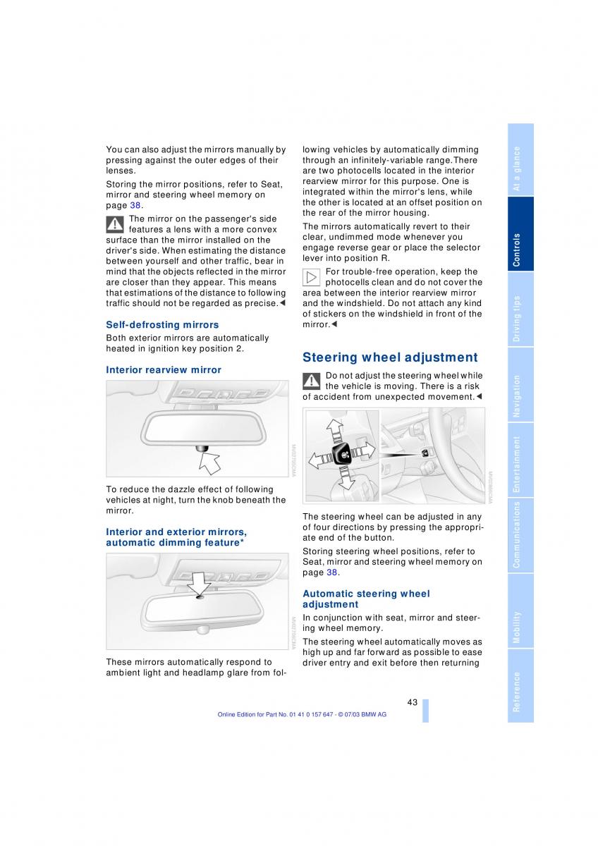 BMW 5 E60 E61 owners manual / page 45